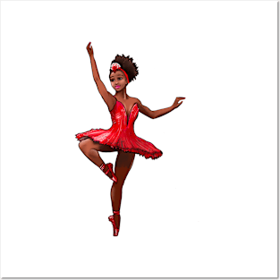 African American Ballerina Black girl dancing Ballet Dance Brown skin Ballerina Posters and Art